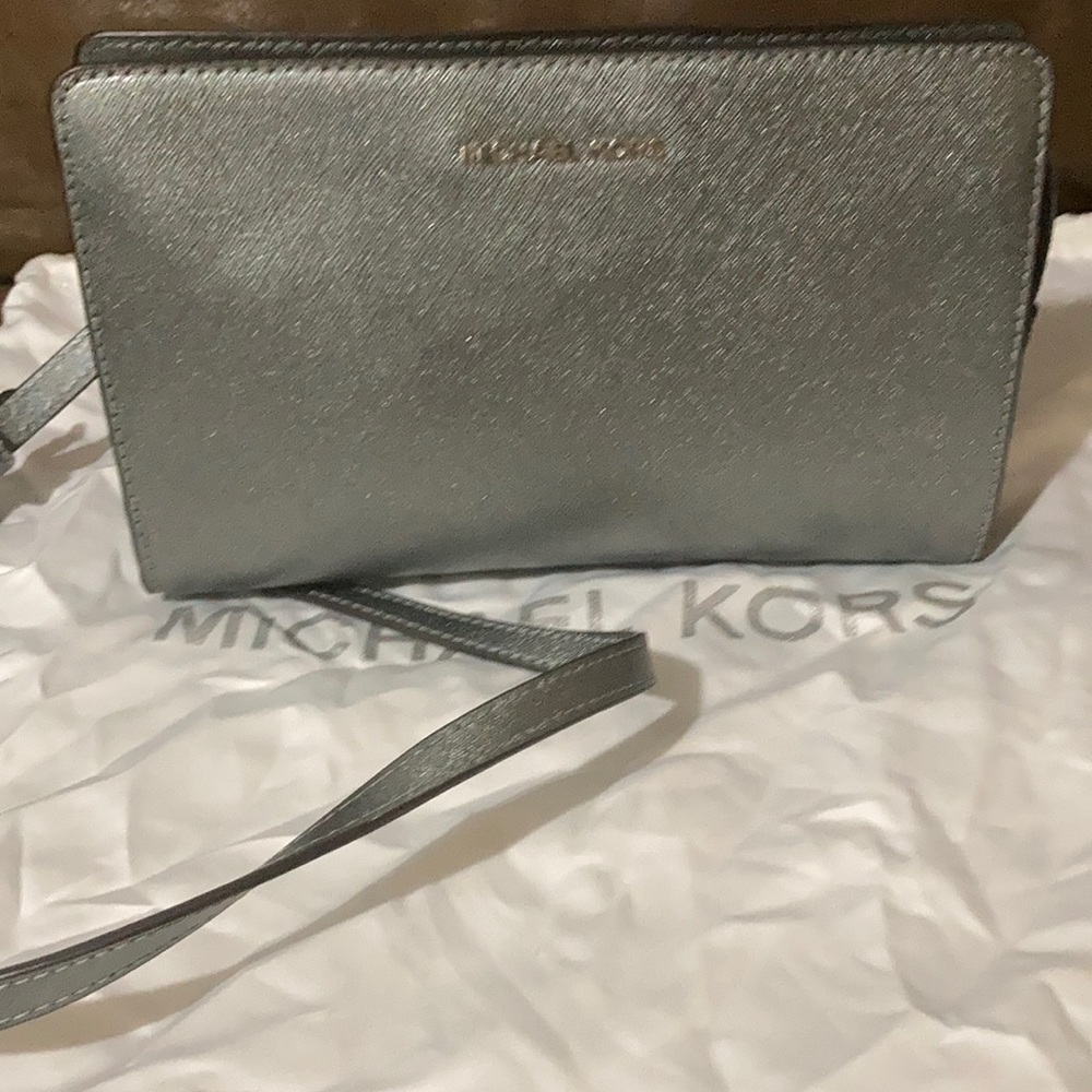 Silver Michael Kors purse
